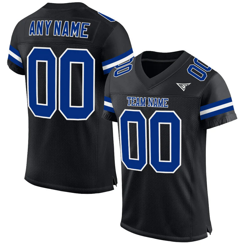 CUSTOM BLACK BLUE FOOTBALL JERSEY
