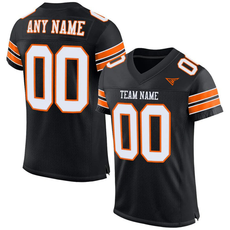 CUSTOM BLACK GOLD WHITE FOOTBALL JERSEY