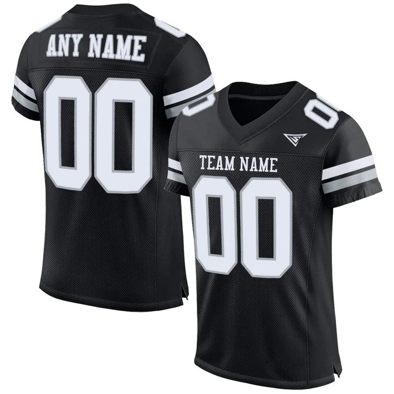 CUSTOM BLACK WHITE FOOTBALL JERSEY