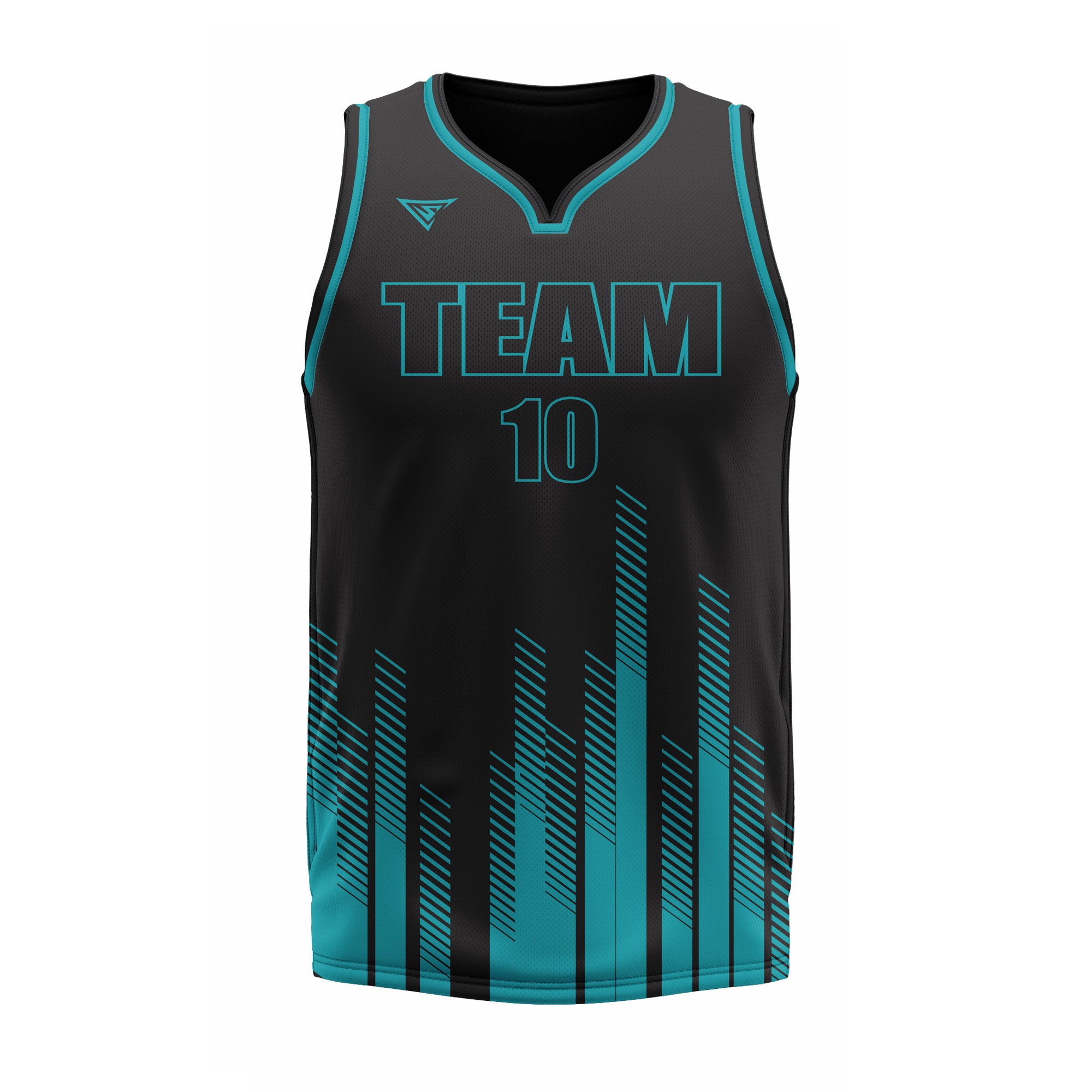CUSTOM BLUE GREEN BLACK BASKETBALL JERSEY