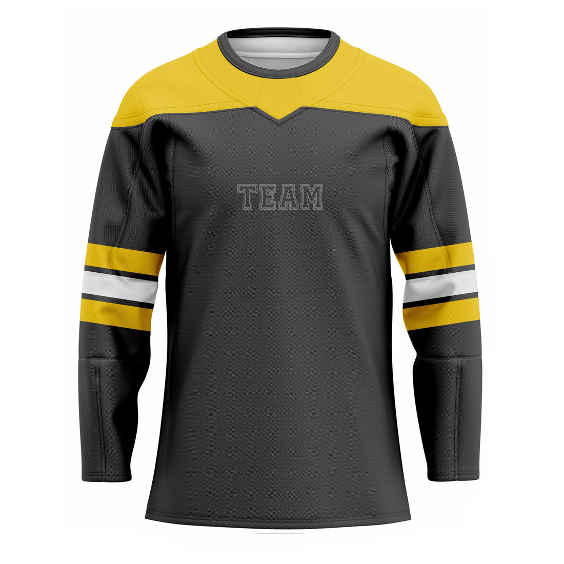 CUSTOM BLACK YELLOW HOCKEY JERSEY