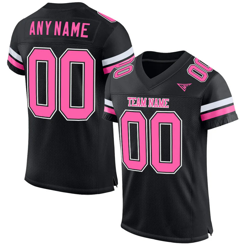 CUSTOM BLACK PINK WHITE FOOTBALL JERSEY