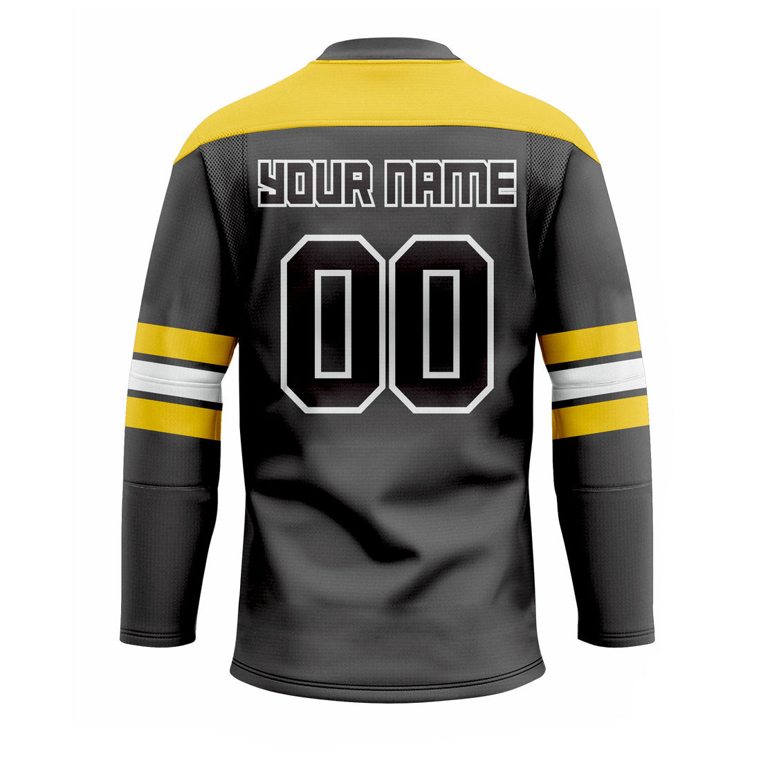 CUSTOM BLACK YELLOW HOCKEY JERSEY