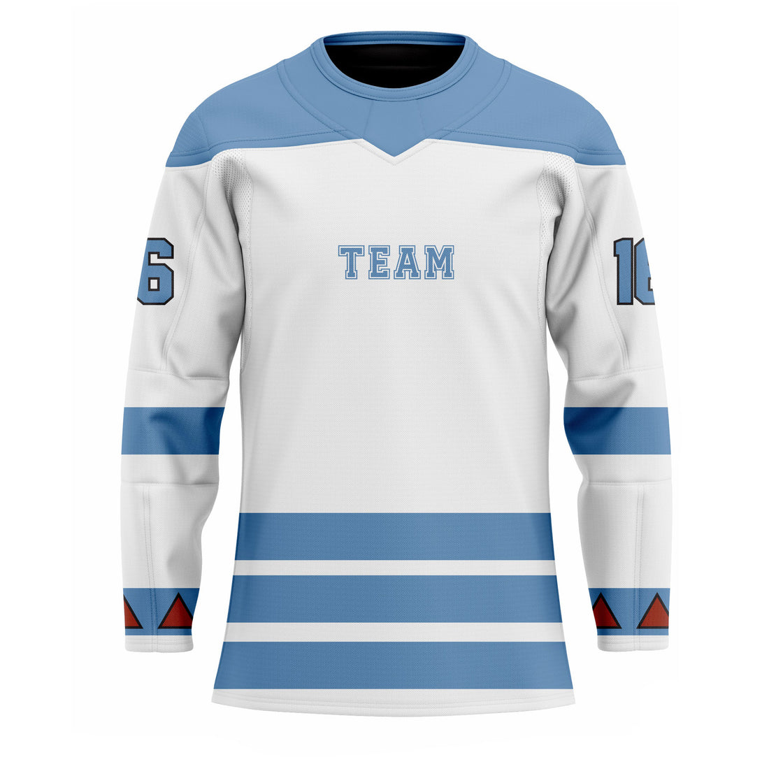 CUSTOM WHITE BLUE HOCKEY JERSEY