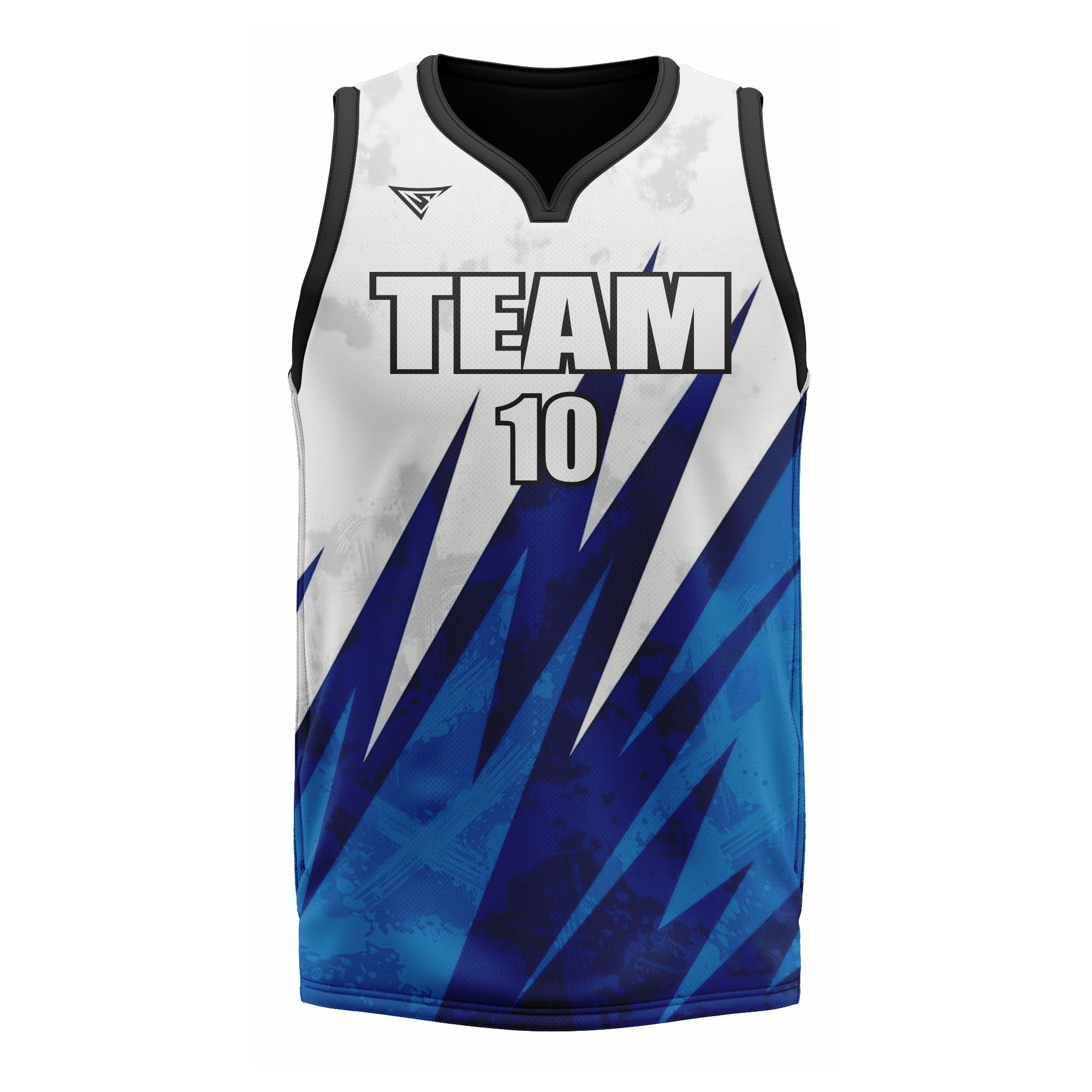 CUSTOM WHITE ROYAL BLUE BASKETBALL JERSEY