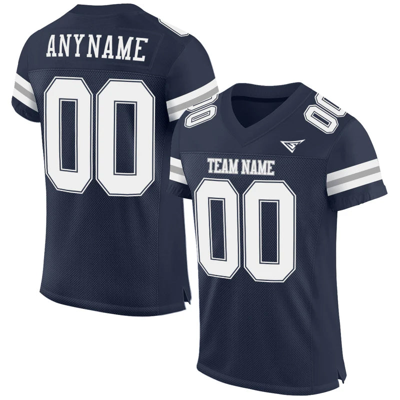 CUSTOM ROYAL BLUE WHITE FOOTBALL JERSEY
