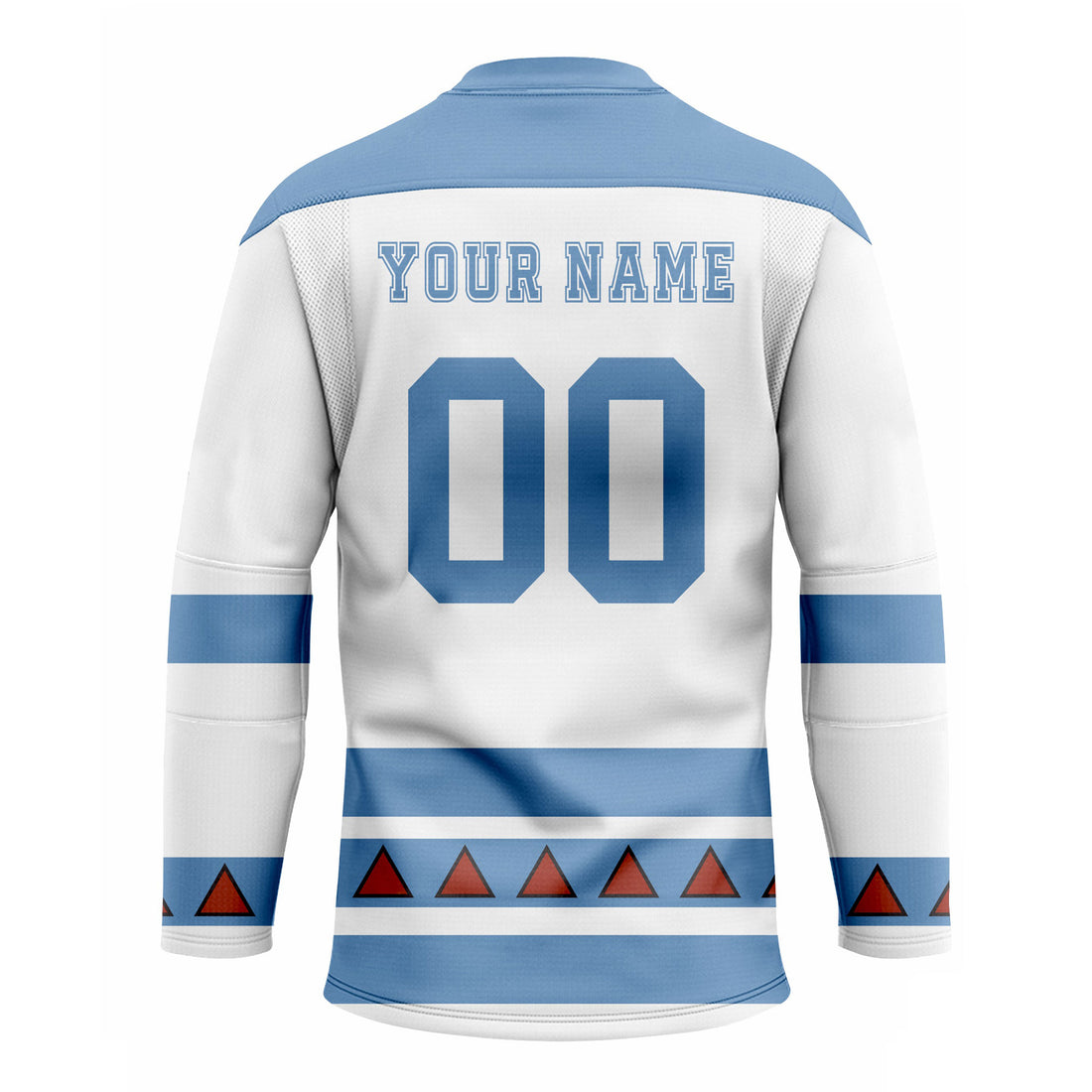 CUSTOM WHITE BLUE HOCKEY JERSEY