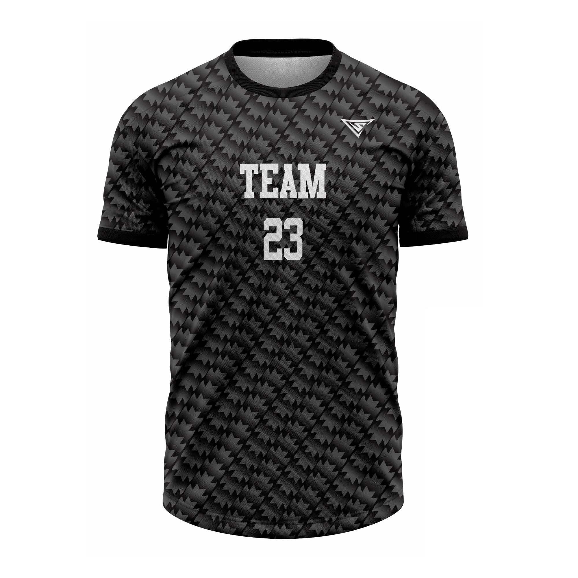 CUSTOM GREY BLACK SOCCER JERSEY