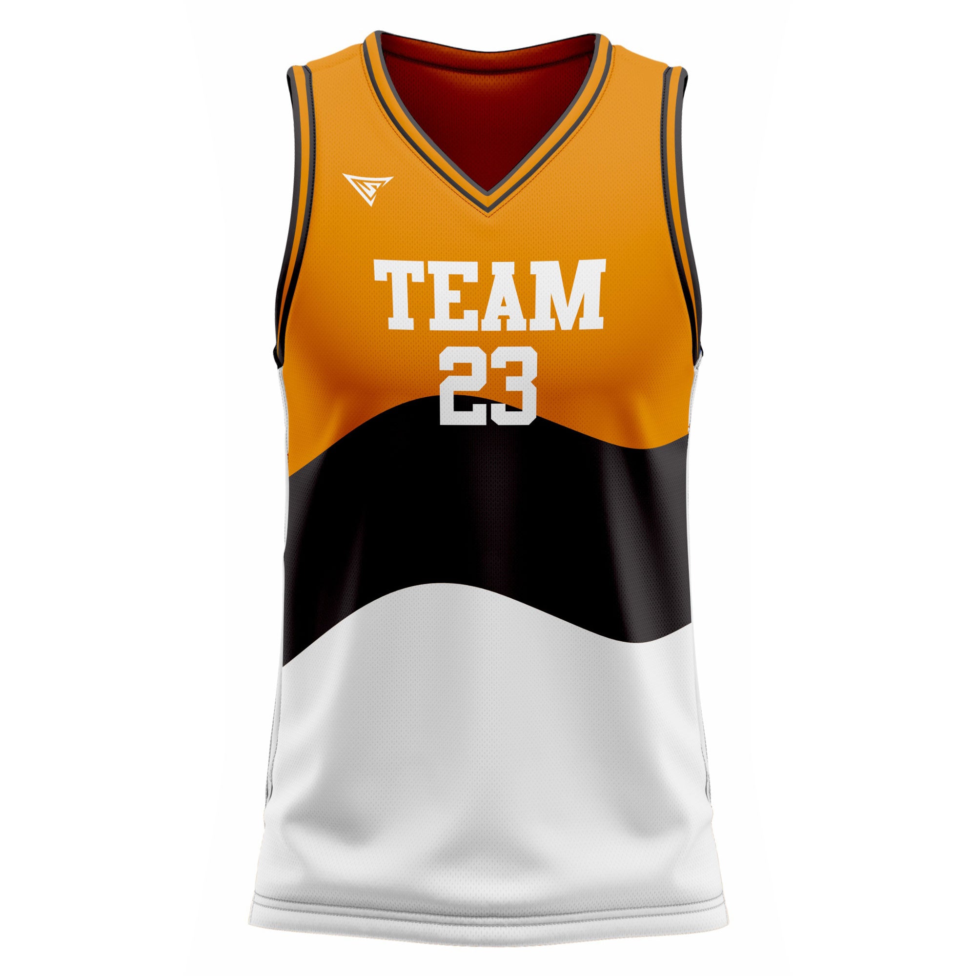 CUSTOM MUSTARD BLACK WHITE BASKETBALL JERSEY