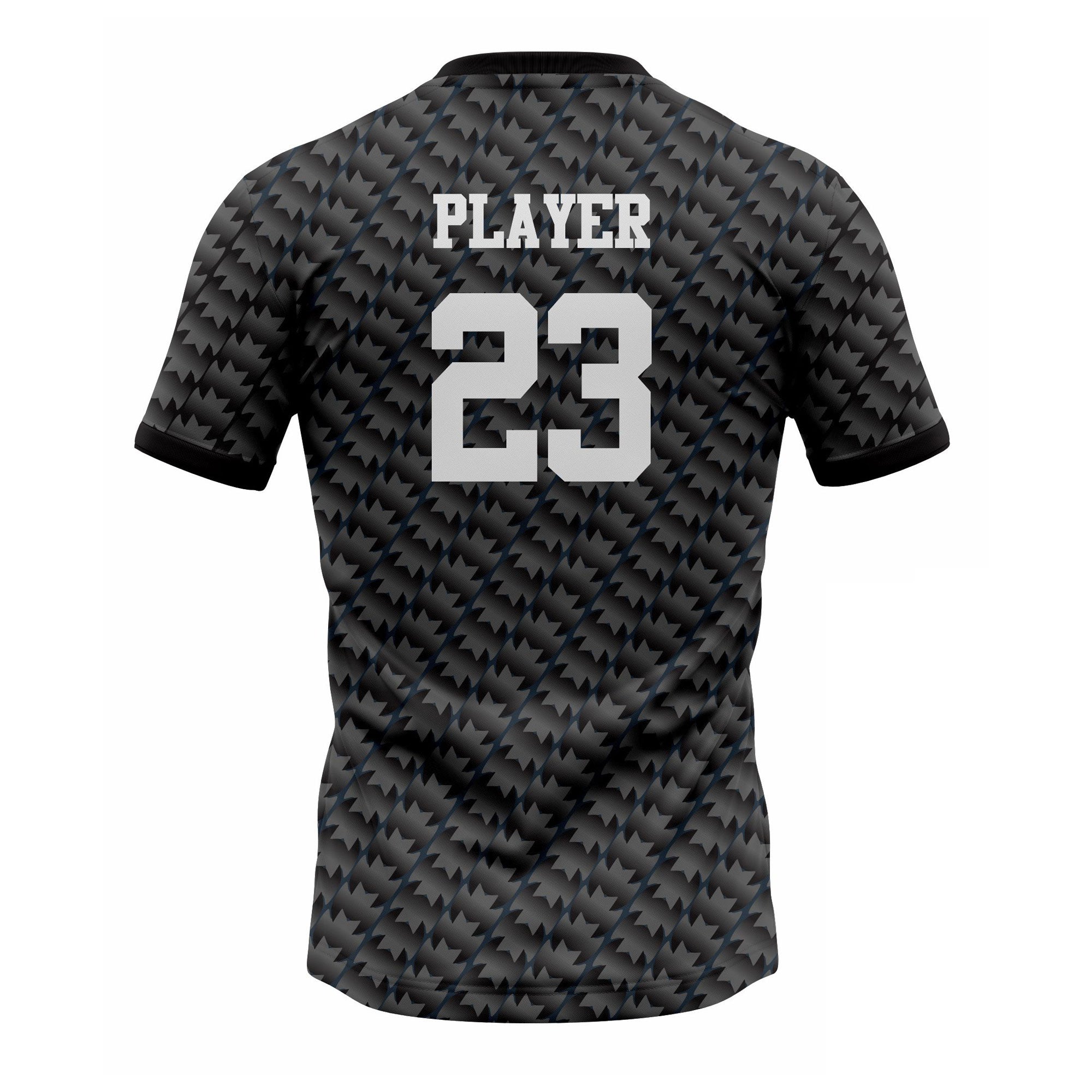 CUSTOM GREY BLACK SOCCER JERSEY