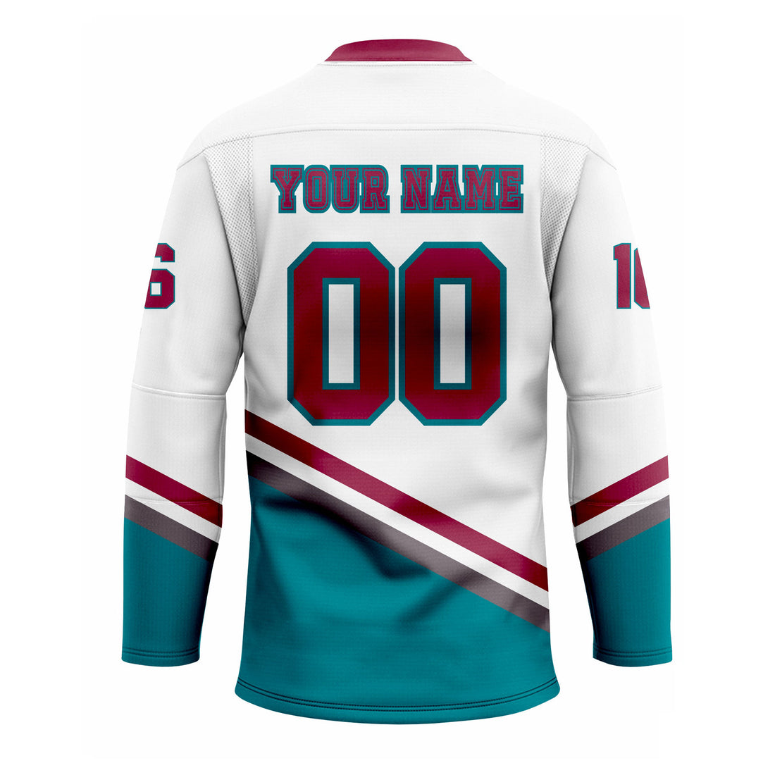 CUSTOM WHITE MAROON GREEN HOCKEY JERSEY