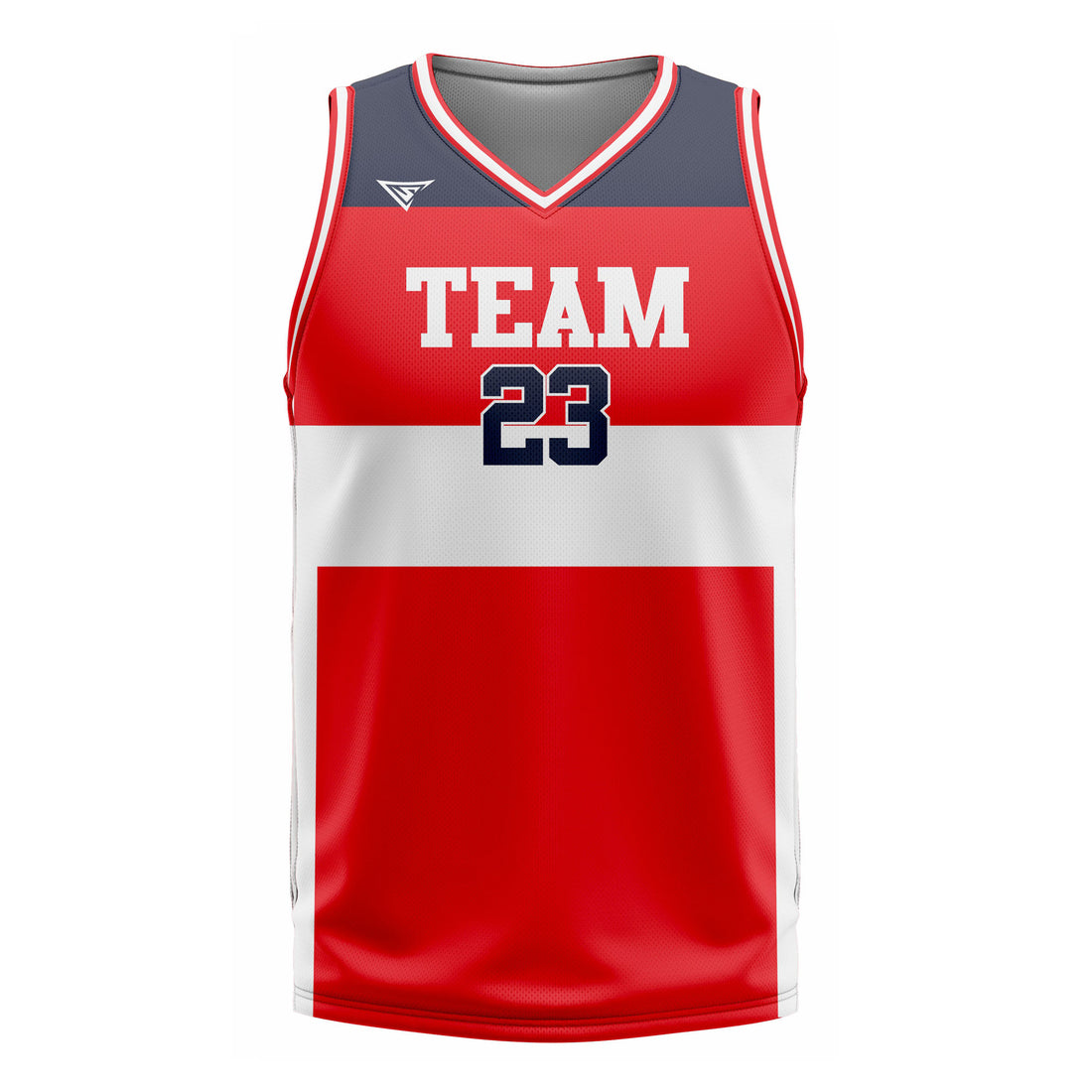 CUSTOM GREY RED WHITE BASKETBALL JERSEY