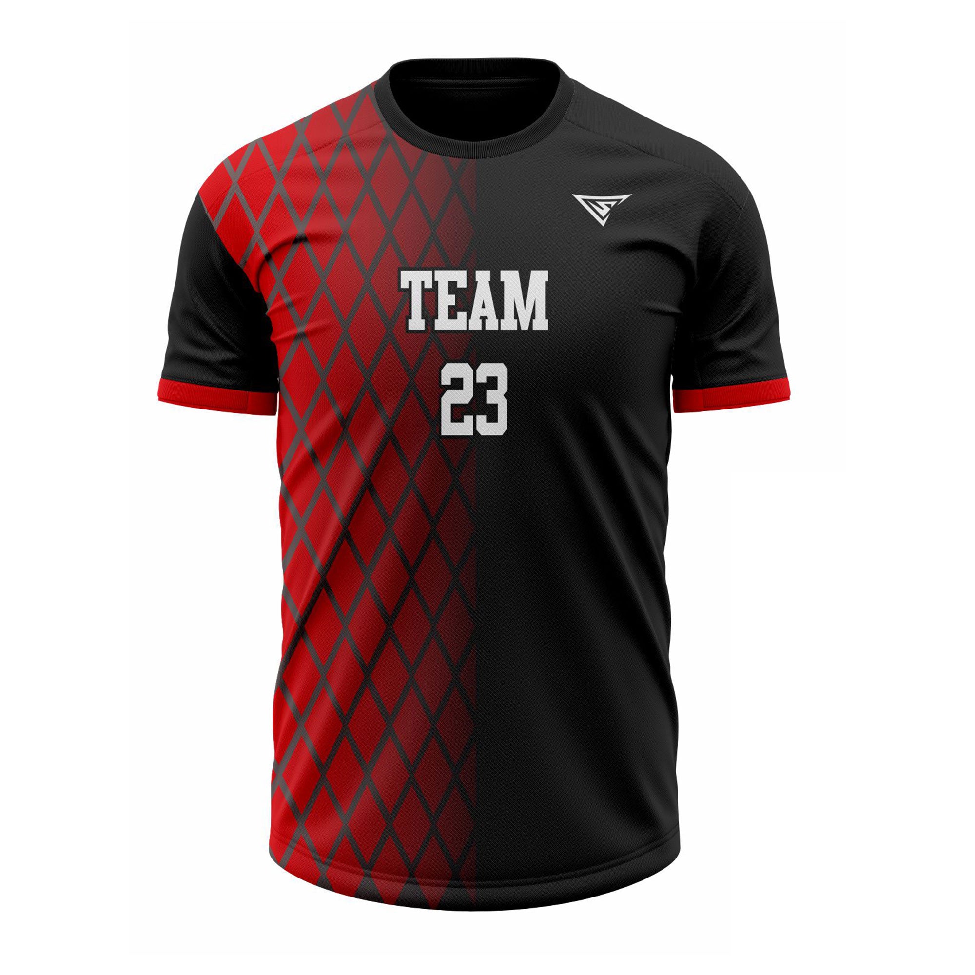 CUSTOM RED BLACK SOCCER JERSEY