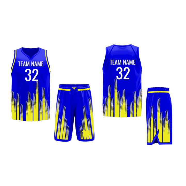 CUSTOM BLUE YELLOW BASKETBALL UNIFORM