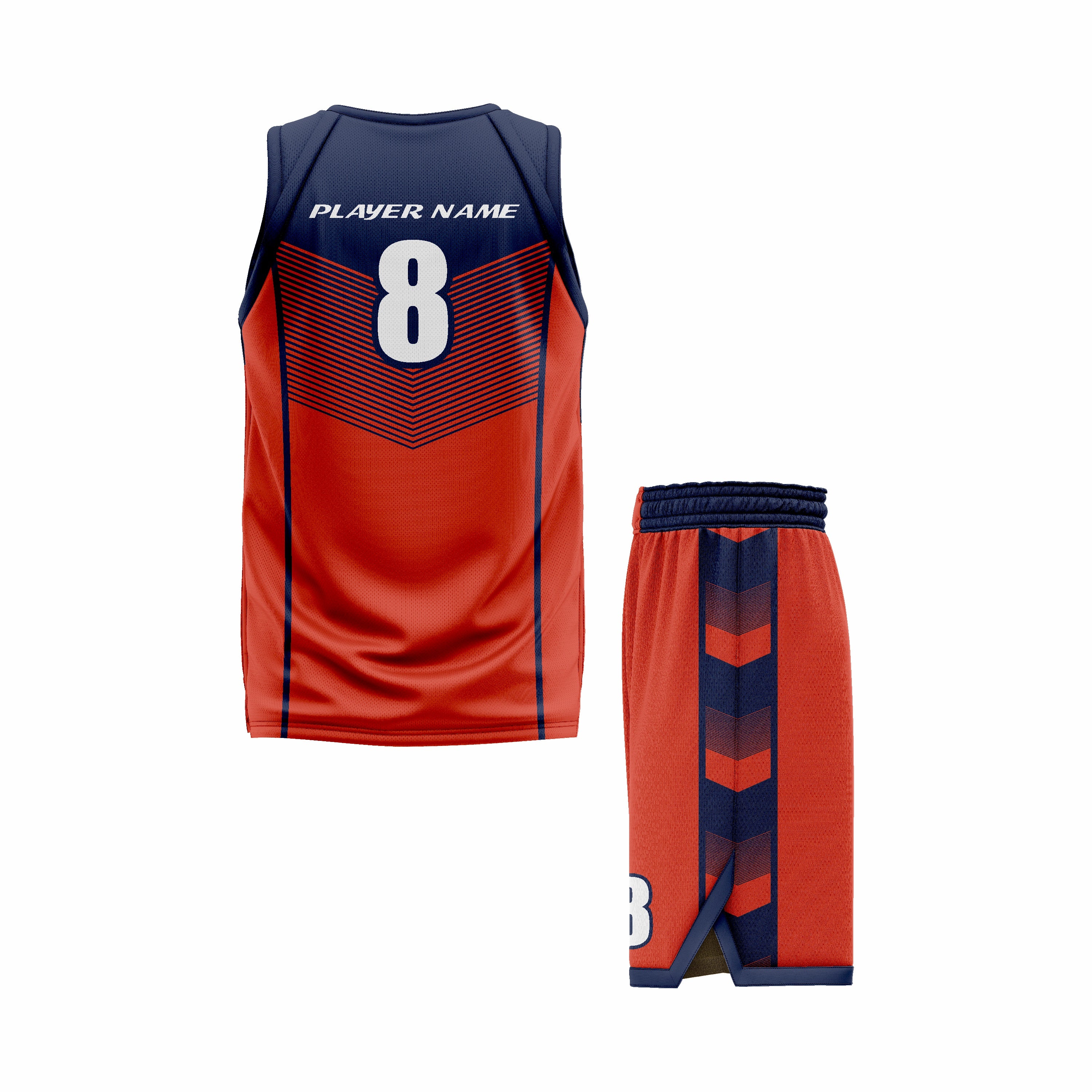 CUSTOM BLUE RED BASKETBALL UNIFORM