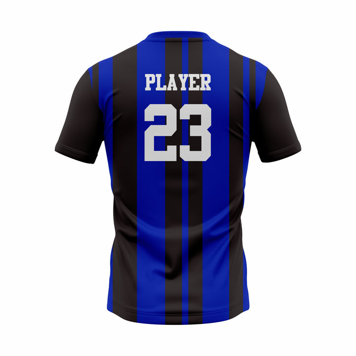 Custom Blue & Black Sublimation Soccer Jersey