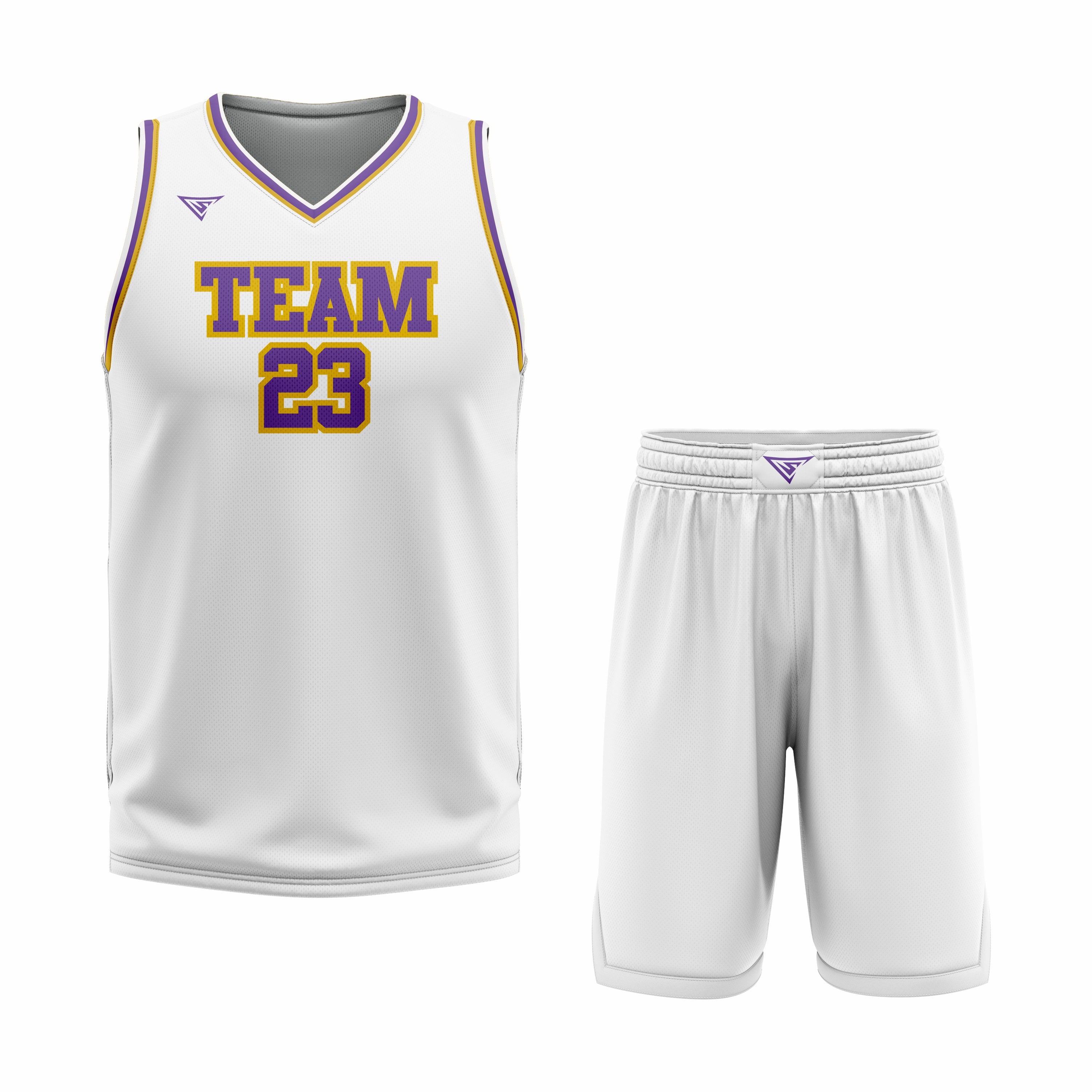 CUSTOM WHITE BASKETBALL UNIFORM