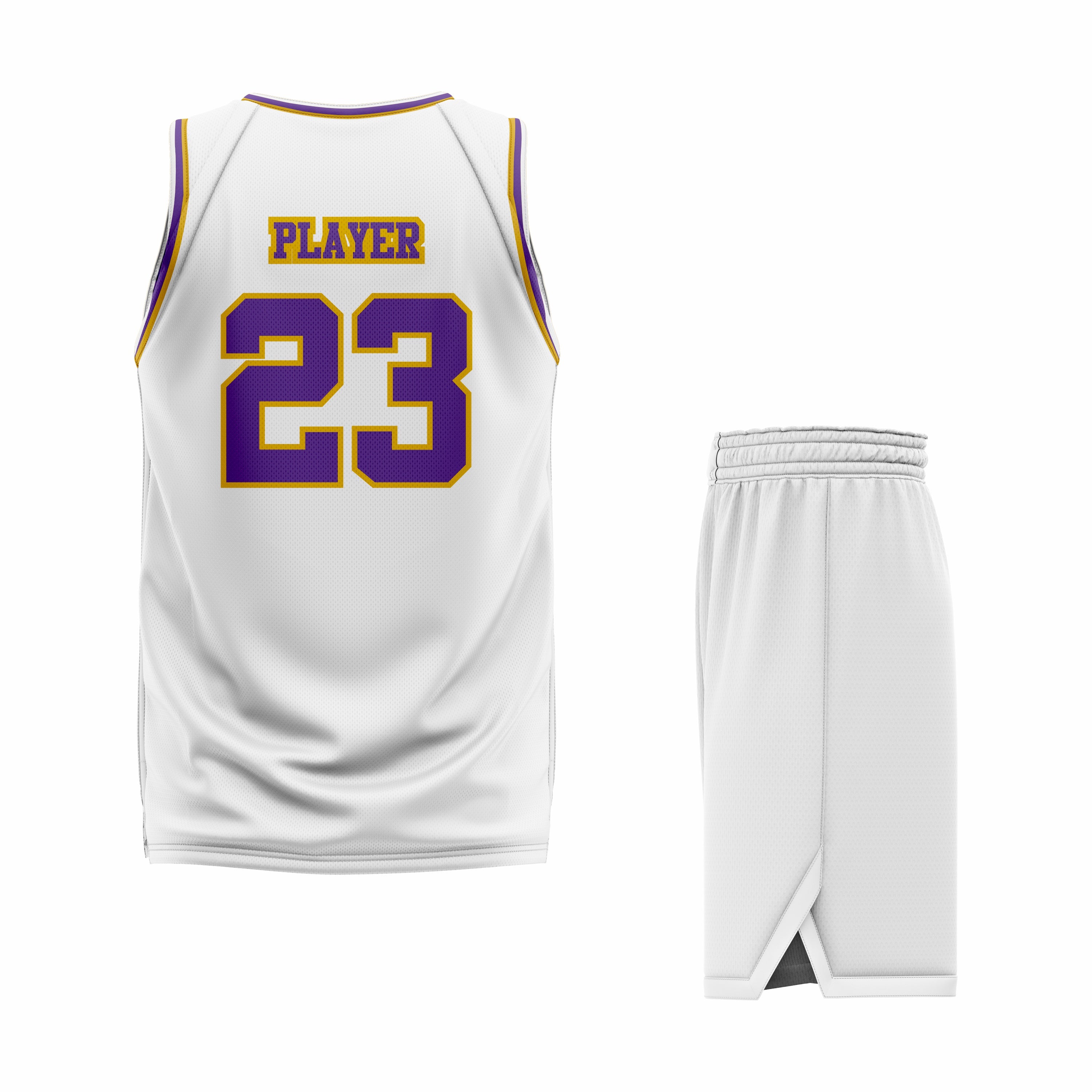 CUSTOM WHITE BASKETBALL UNIFORM