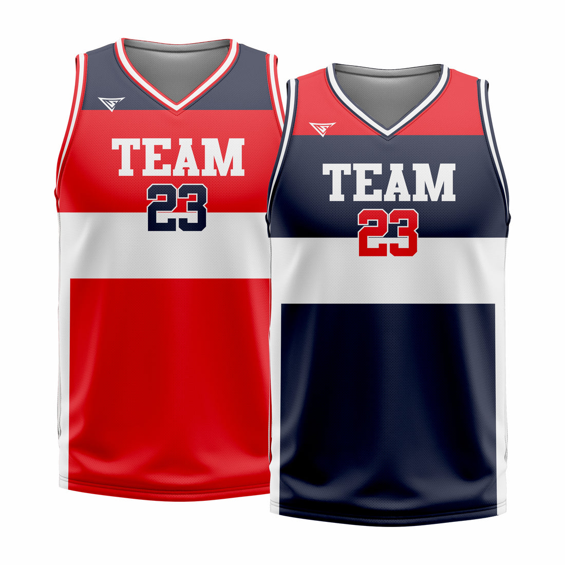 Custom Reversible V-Neck Basketball Jerseys