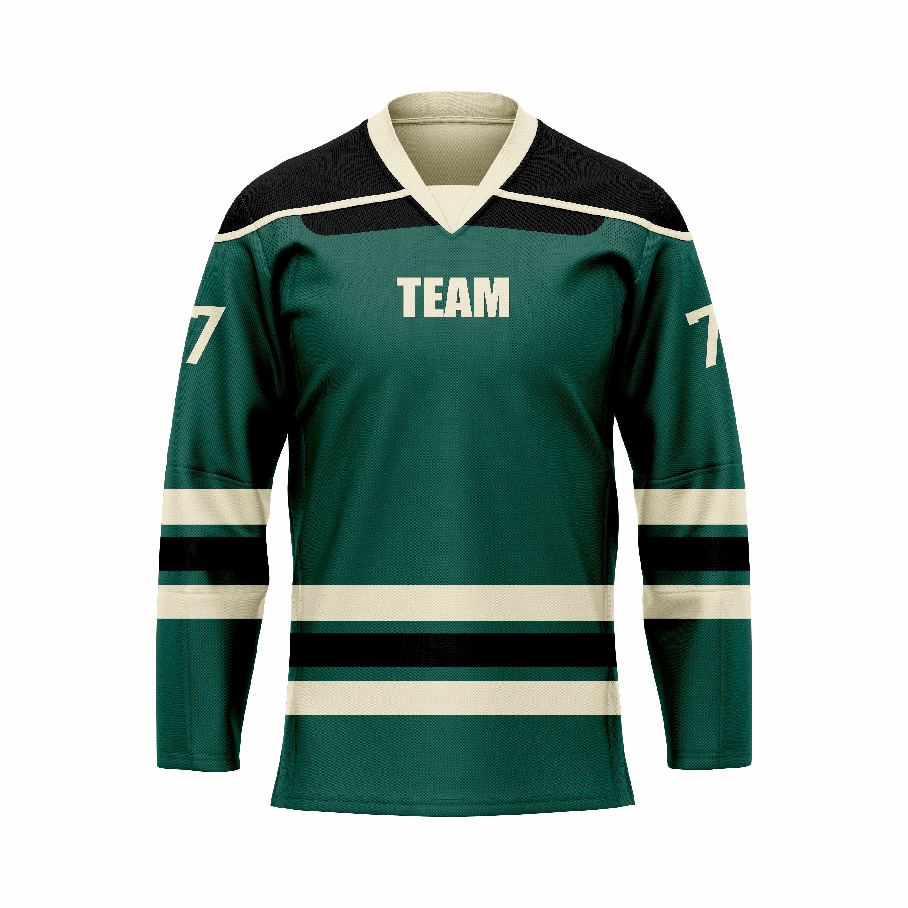 Custom Black & Skin V-Neck Hockey jersey