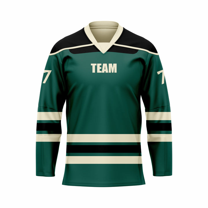 Custom Black & Skin V-Neck Hockey jersey