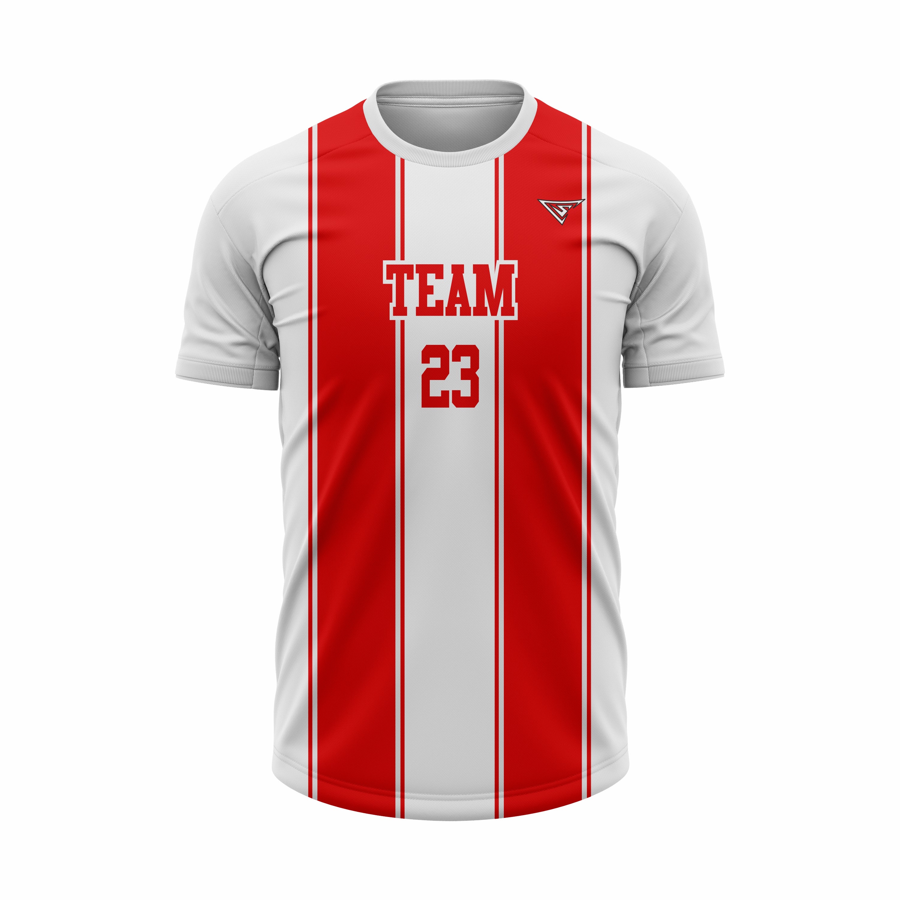 Custom White & Red Sublimation Soccer Jersey