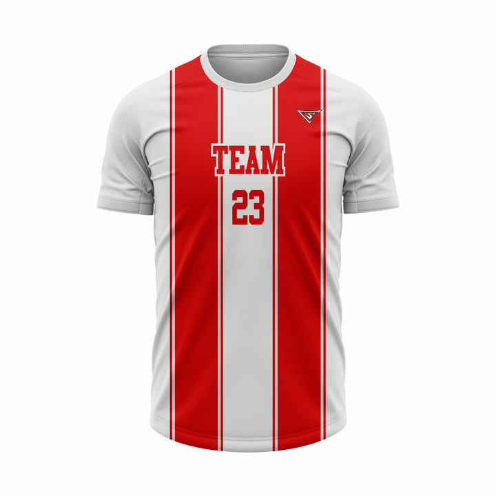 Custom White & Red Sublimation Soccer Jersey
