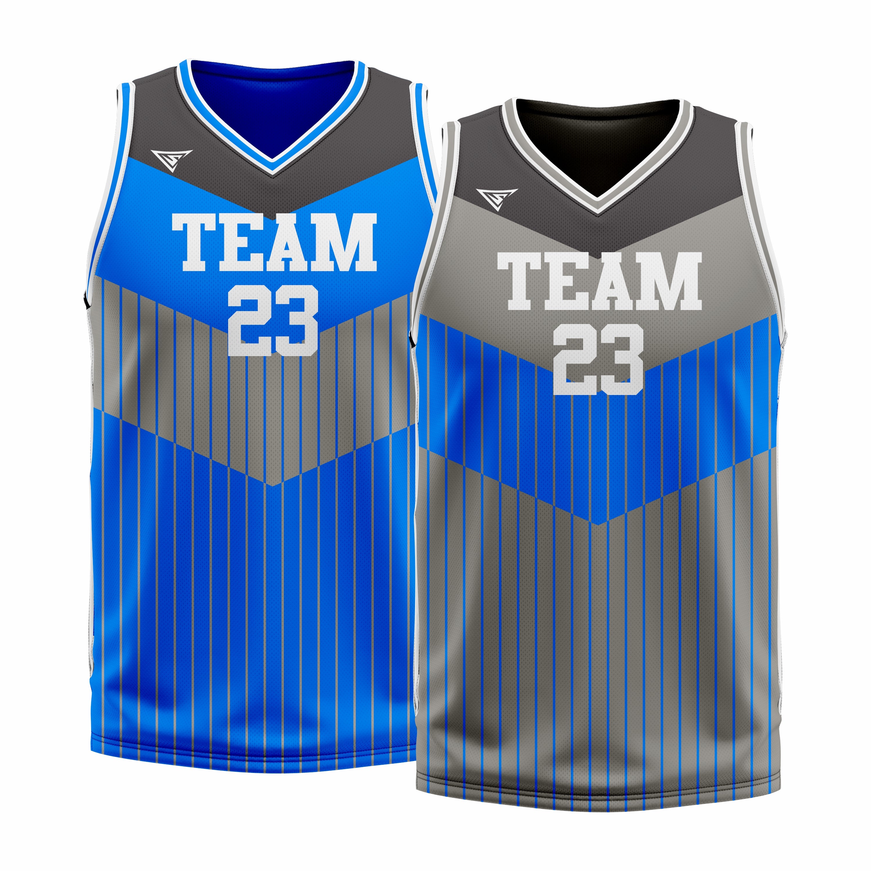 Custom Reversible V-Neck Basketball Jerseys