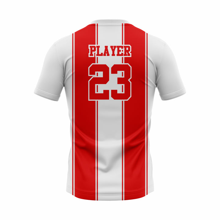 Custom White & Red Sublimation Soccer Jersey