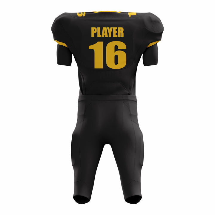 Custom Yellow Black American Football Uniforms with Integrated Pads
