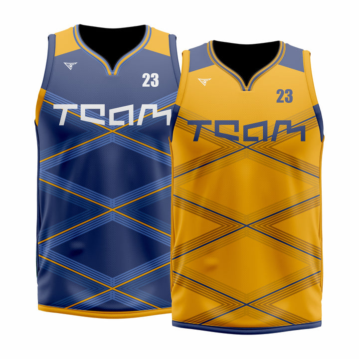 Custom Reversible V-Neck Basketball Jerseys