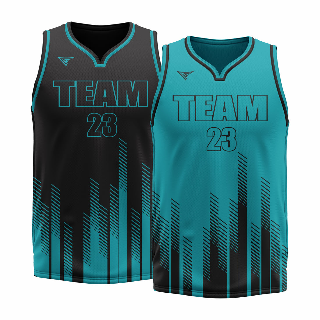 Custom Reversible V-Neck Basketball Jerseys