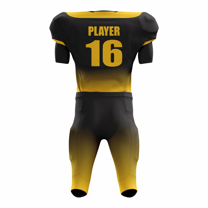 Custom Yellow Black American Football Uniforms with Integrated Pads