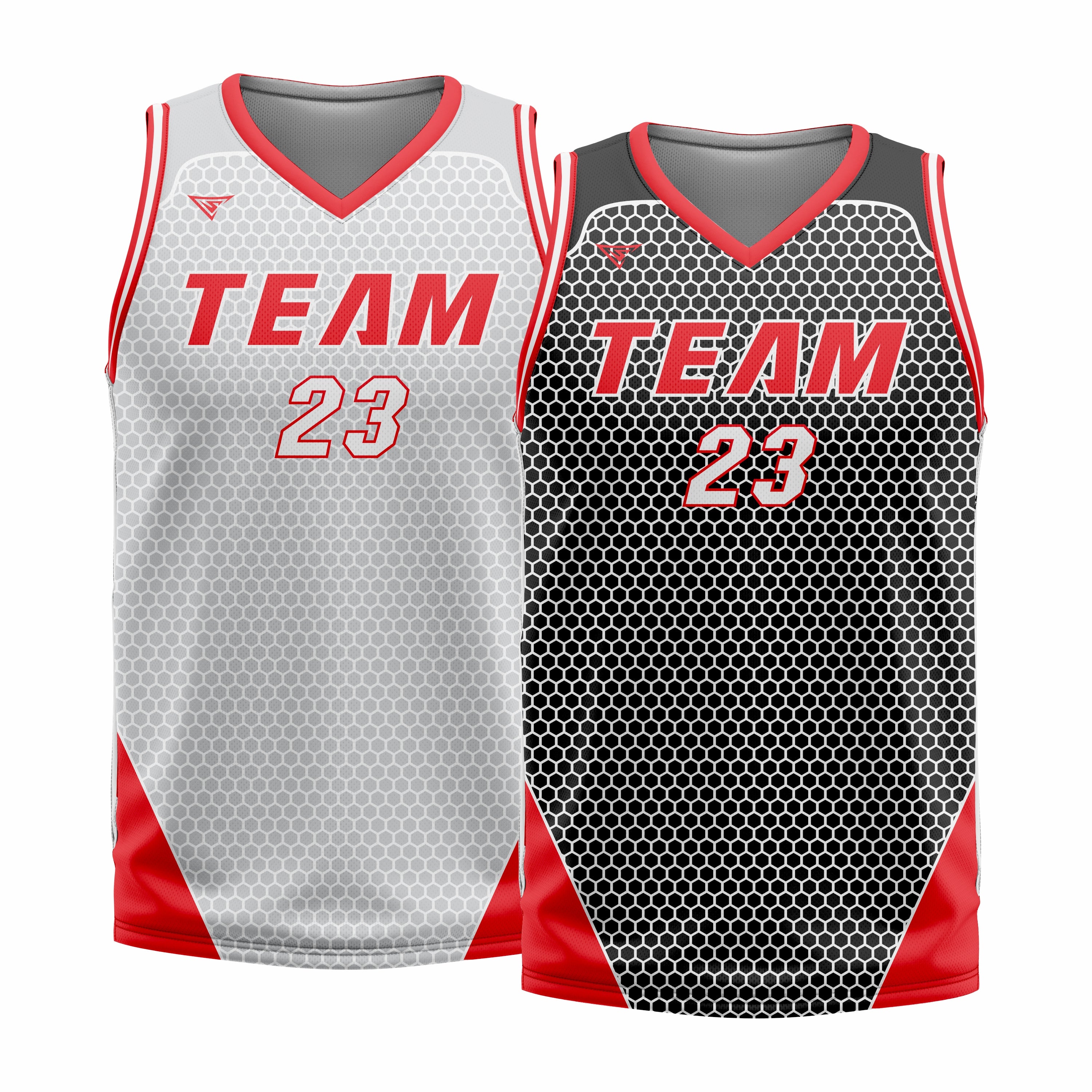 Custom Reversible V-Neck Basketball Jerseys