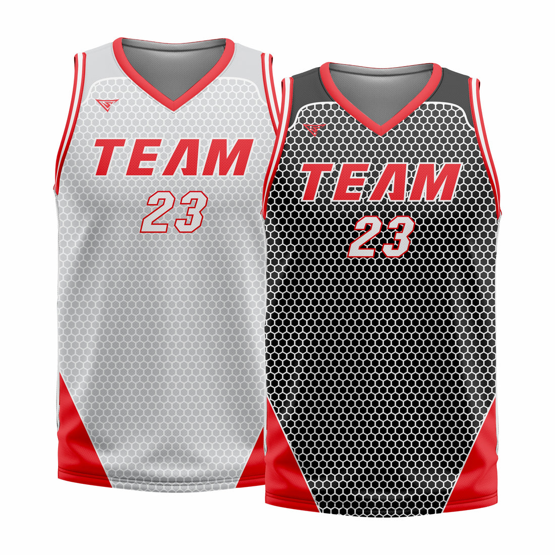 Custom Reversible V-Neck Basketball Jerseys