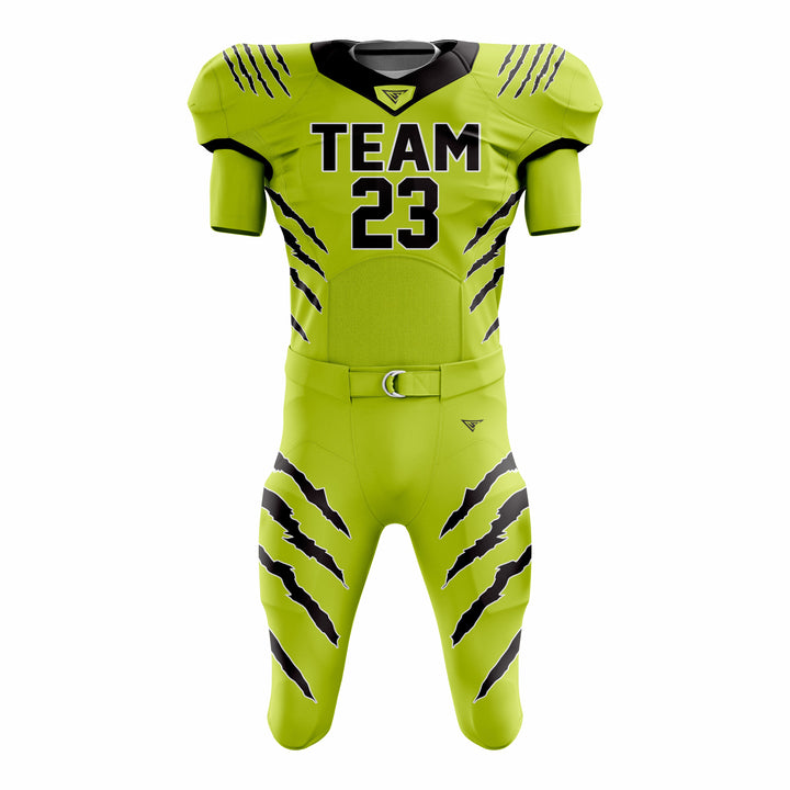 Custom Green Black American Football Uniforms with Integrated Pads