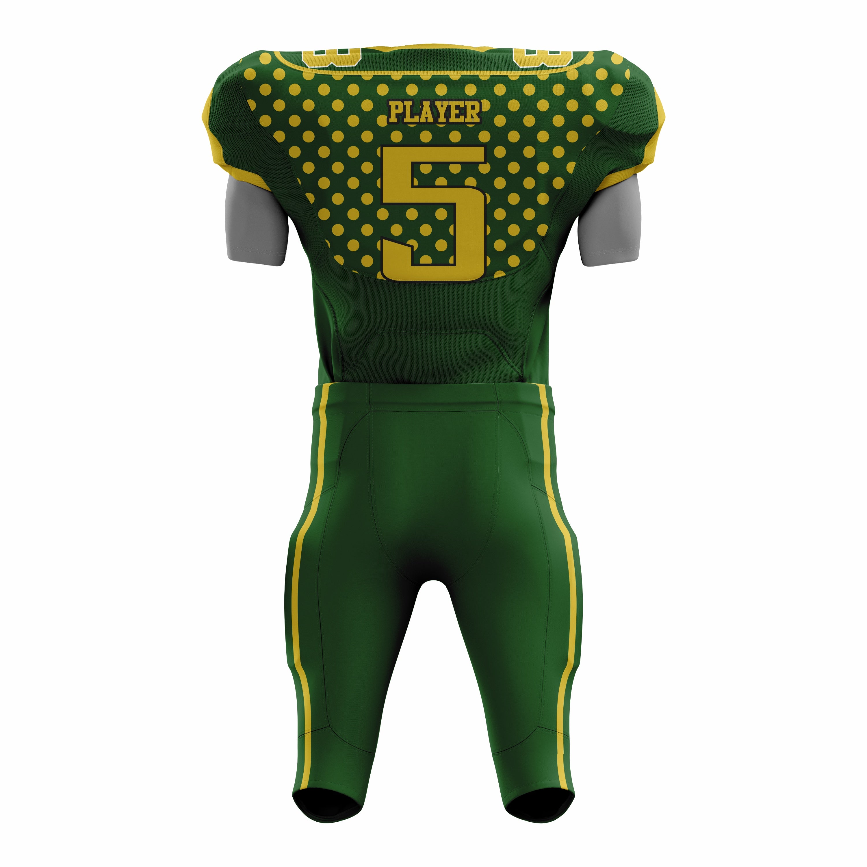 Custom Yellow Green American Football Uniforms with Integrated Pads
