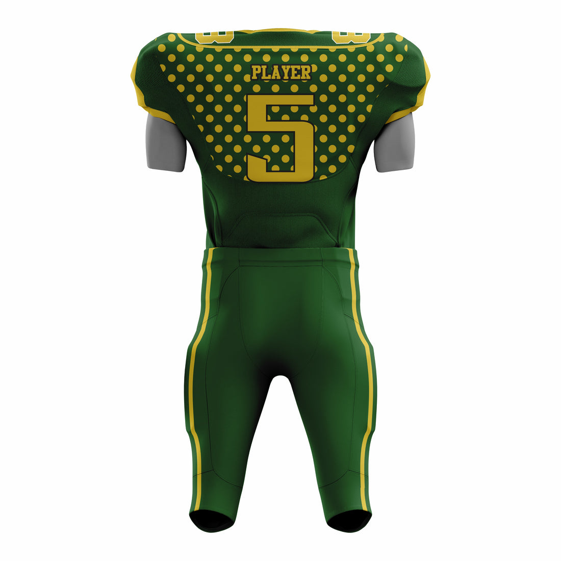 Custom Yellow Green American Football Uniforms with Integrated Pads
