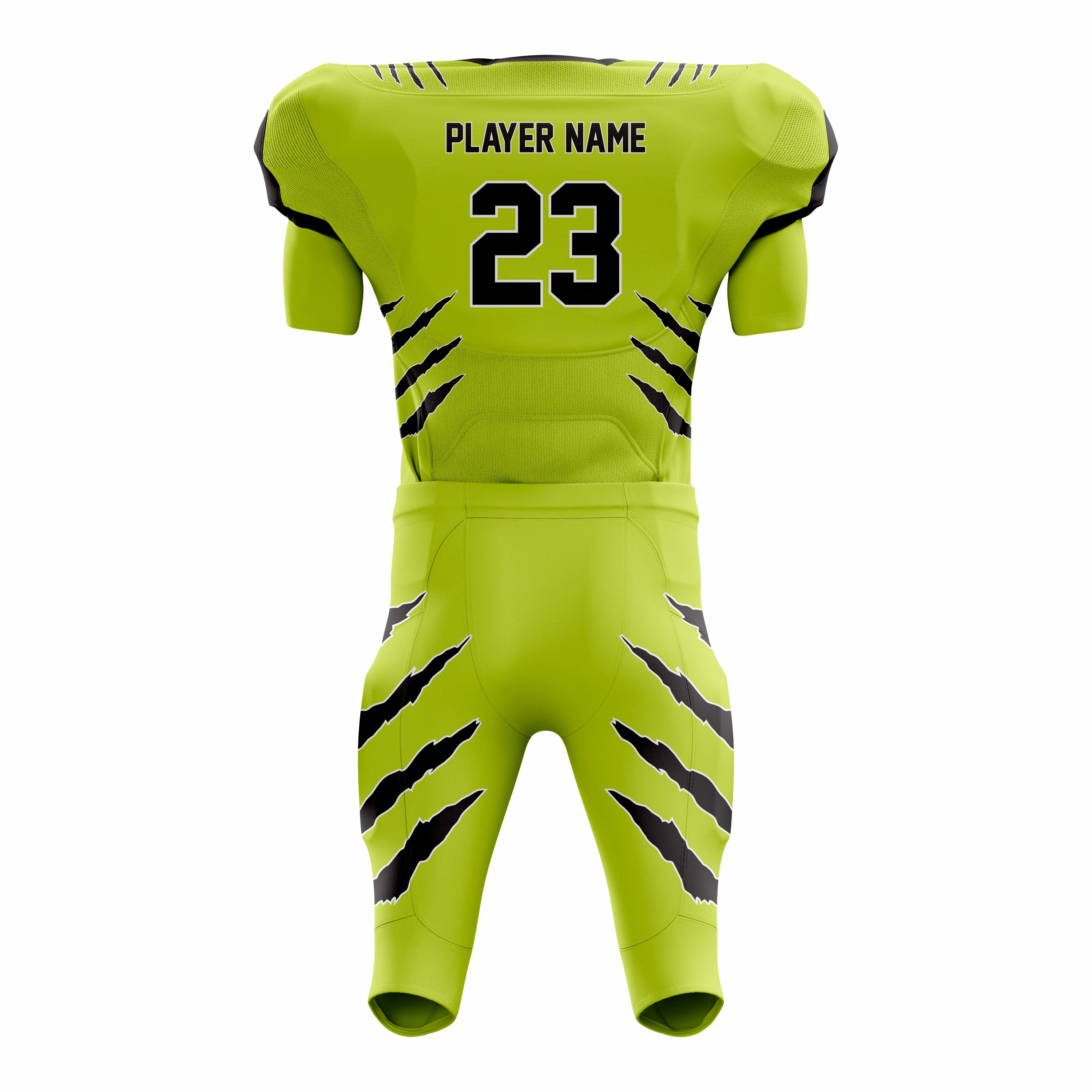 Custom Green Black American Football Uniforms with Integrated Pads