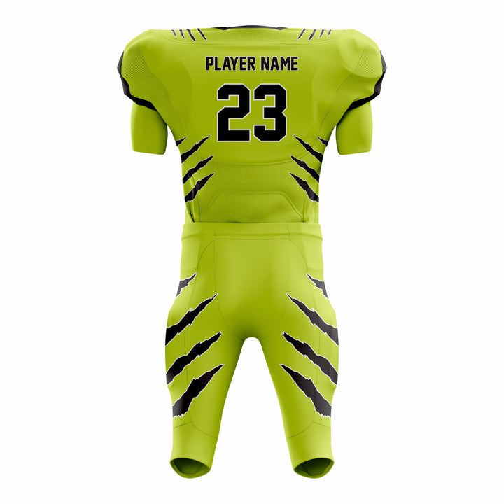 Custom Green Black American Football Uniforms with Integrated Pads