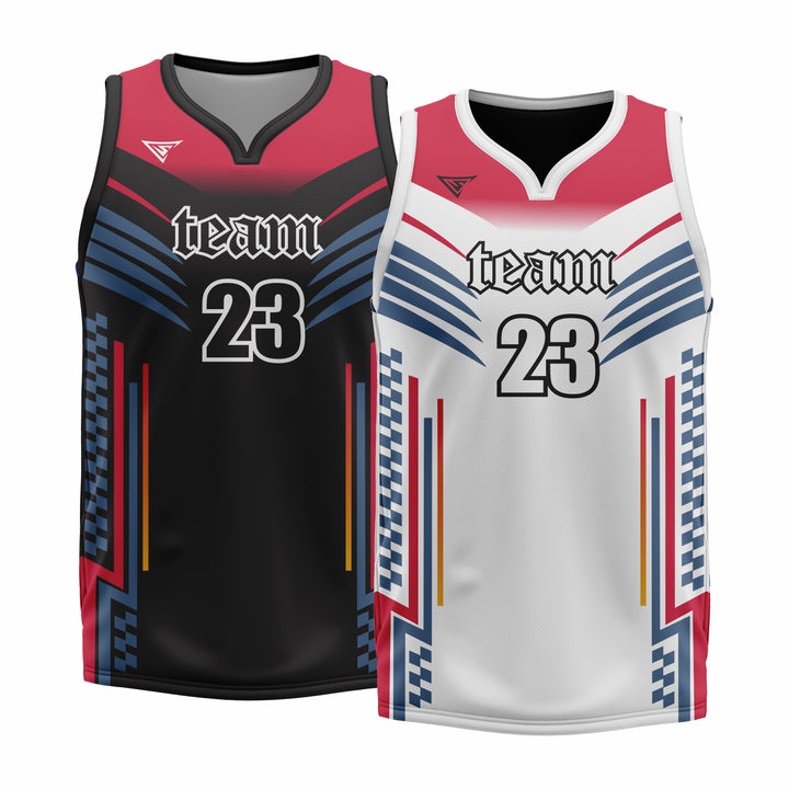 Custom Reversible V-Neck Basketball Jerseys