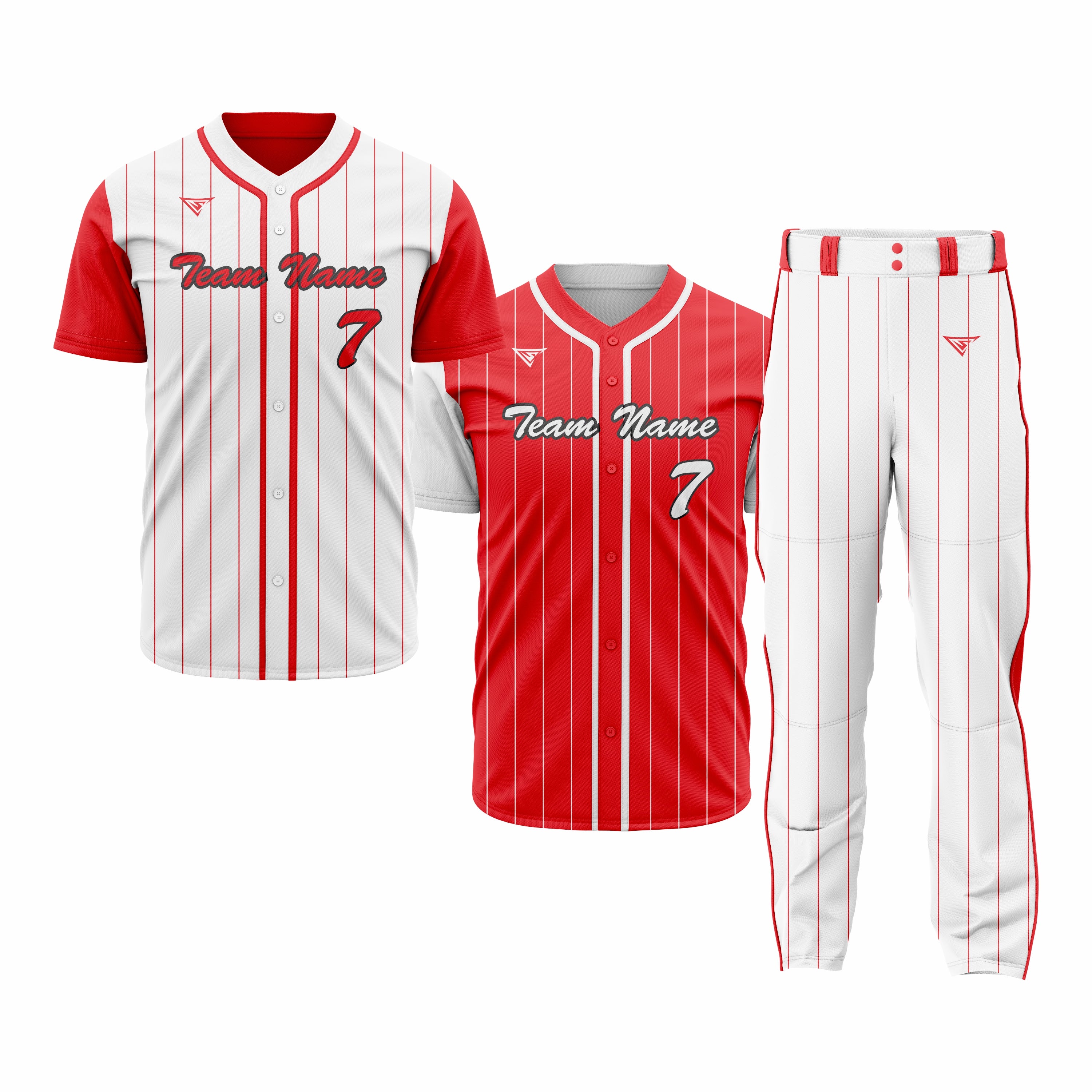 CUSTOM ORANGE & WHITE BASEBALL TEAM UNIFORM PACKAGE - PRO