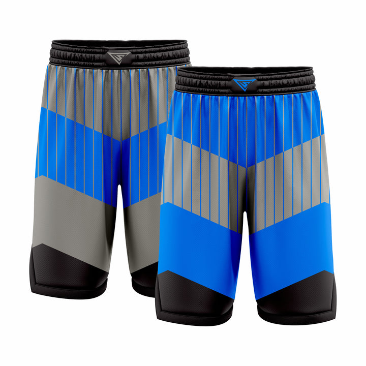 Custom blue gray black Reversible Double Side Sublimation Basketball Short