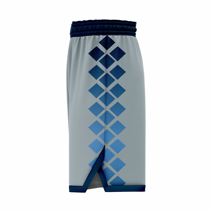 Custom Grey, Blue & Cyan Authentic Basketball Shorts