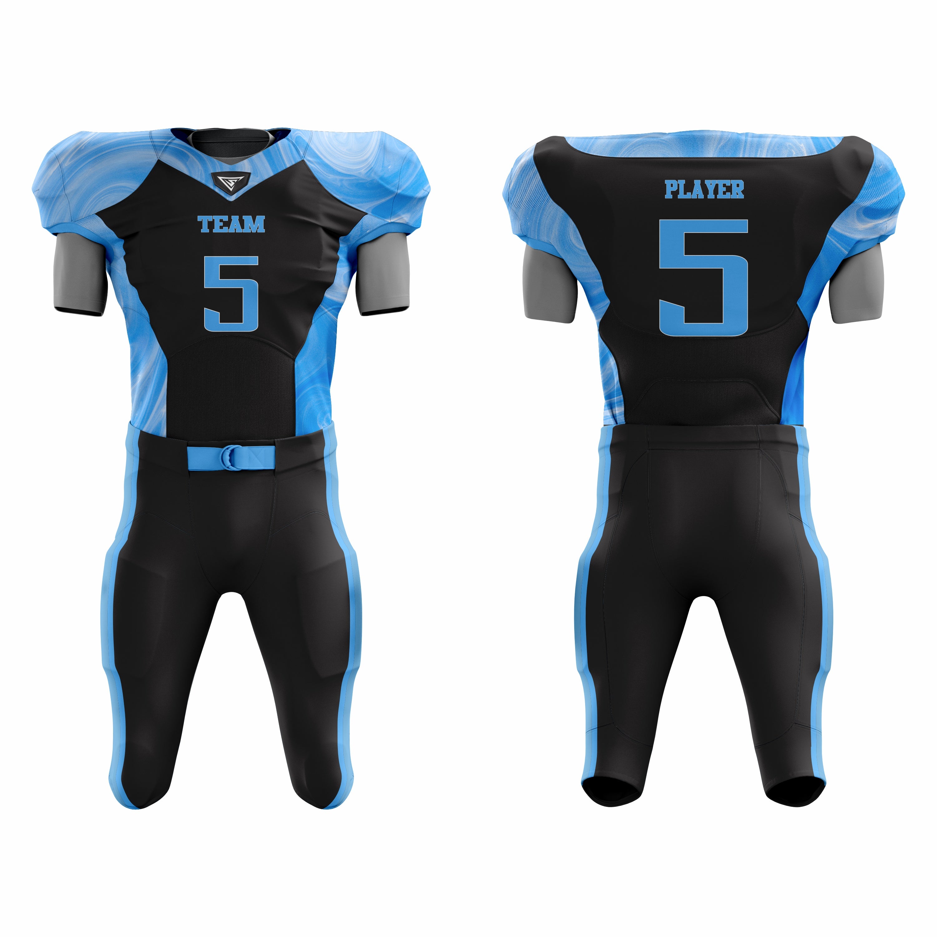 CUSTOM BLUE BLACK AMERICAN FOOTBALL UNIFORM
