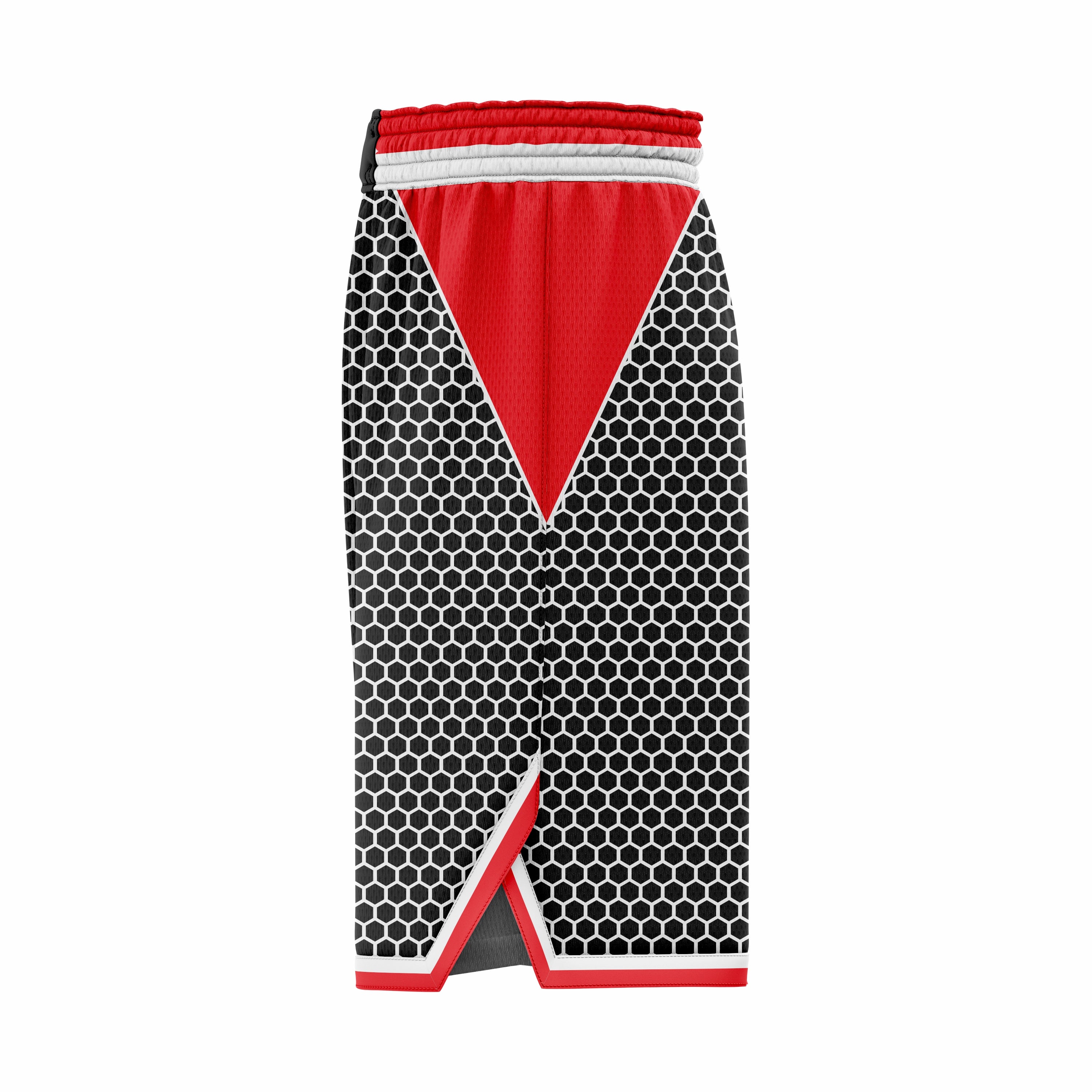 Custom Black Red White Authentic Basketball Shorts