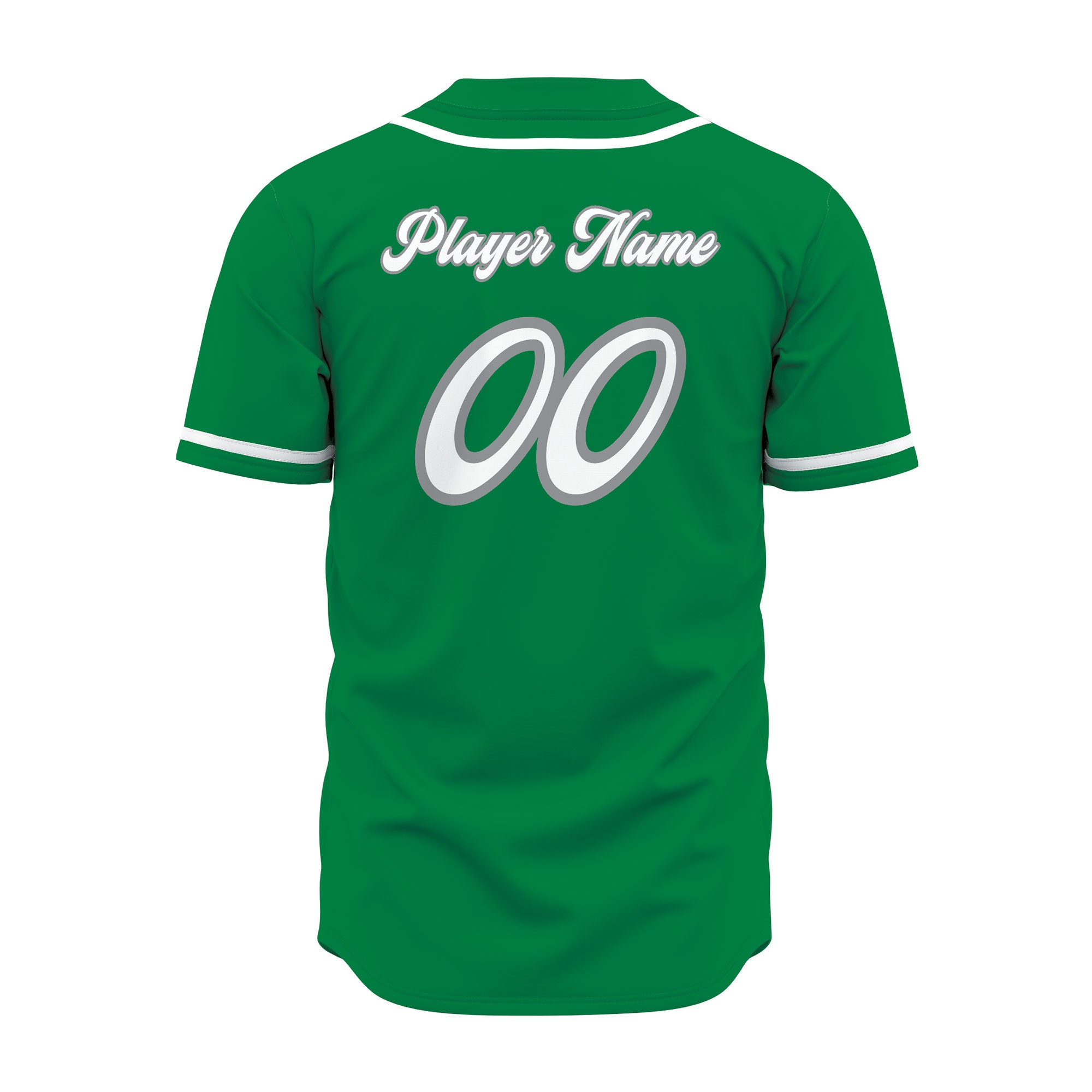 CUSTOM GREEN WHITE BASEBALL JERSEY