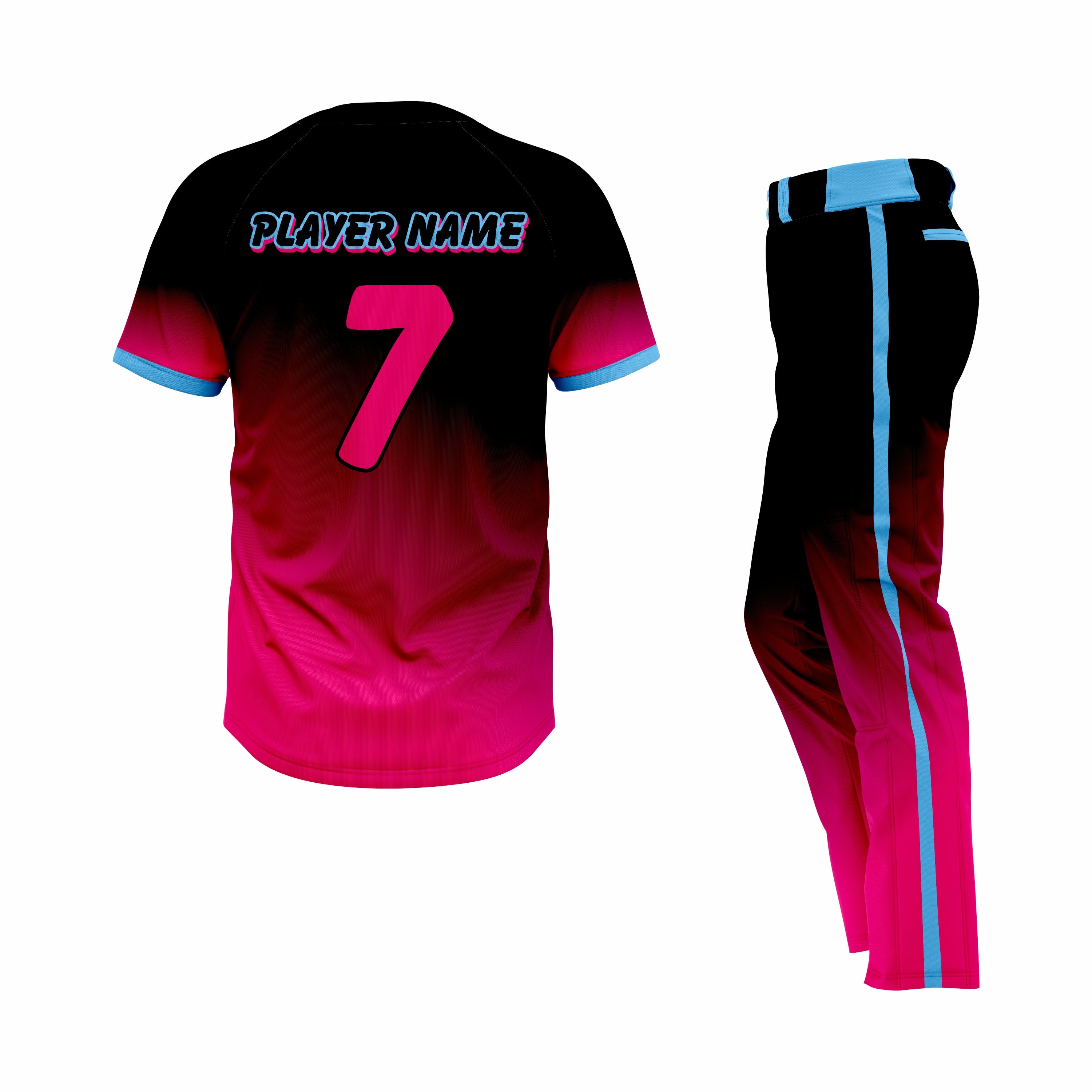Custom Black, Red & Blue Authentic Softball Uniform