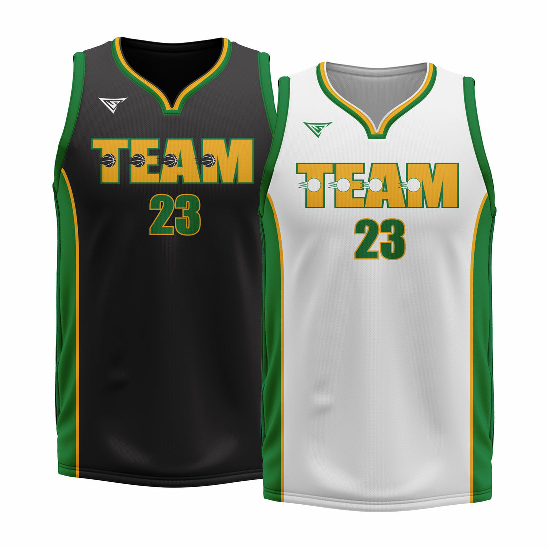Custom Reversible V-Neck Basketball Jerseys