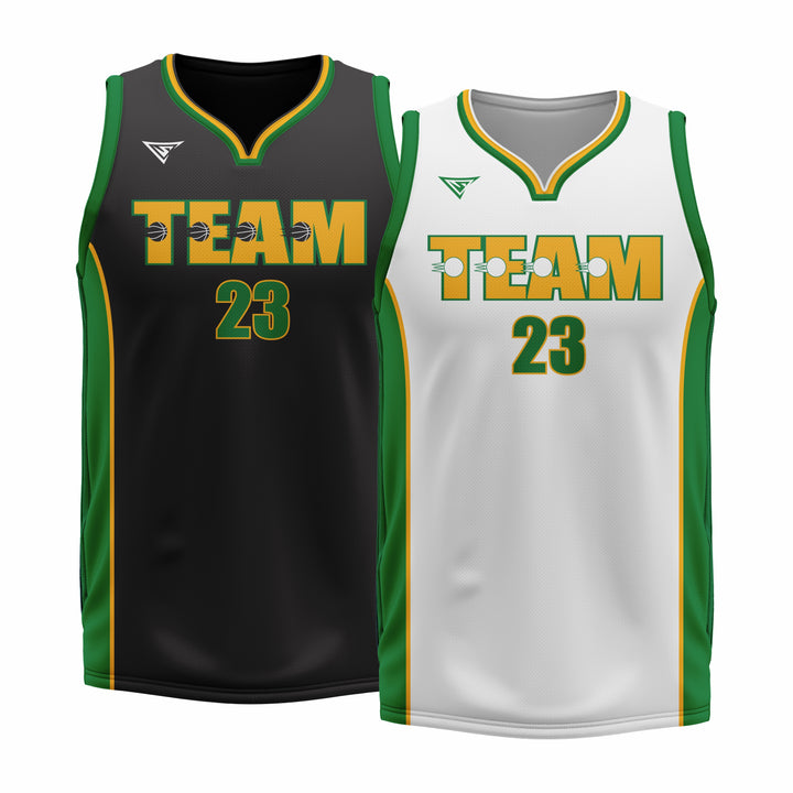 Custom Reversible V-Neck Basketball Jerseys